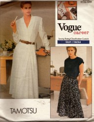 2035 VOGUE TAMOTSU SHIRT, TOP, LONG FLARE SKIRT PATTERN 8-24 3 SIZES choice